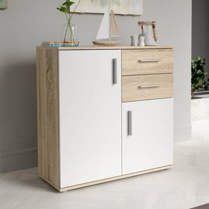 Kommode Kiltealy I 80 x 82 x 31cm Braun/Weiß