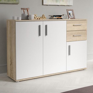 Kommode Kiltealy III 120 x 82 x 31cm Braun/Weiß