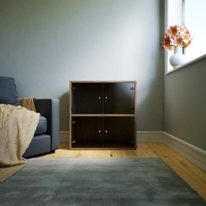 Kommode Kristallglas klar - Design-Lowboard: Türen in Kristallglas klar - Hochwertige Materialien - 77 x 79 x 37 cm, Selbst zusammenstellen
