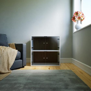 Kommode Kristallglas klar - Design-Lowboard: Türen in Kristallglas klar - Hochwertige Materialien - 77 x 79 x 37 cm, Selbst zusammenstellen