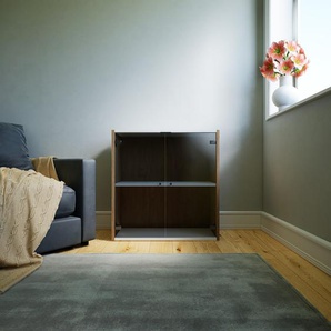 Kommode Kristallglas klar - Design-Lowboard: Türen in Kristallglas klar - Hochwertige Materialien - 77 x 80 x 37 cm, Selbst zusammenstellen