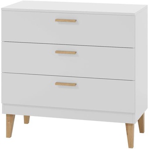 Kommode 100 x 90 x 47cm Weiß/Weiß