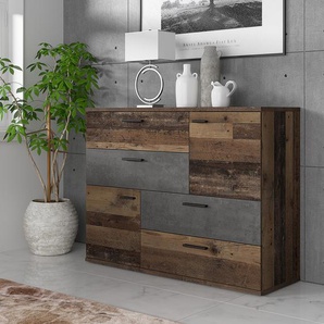 Kommode Leisi 125 x 96 x 41cm Braun/Altholz Dekor