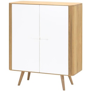Kommode III 90 x 110 x 42cm Braun/Weiß/Weiß