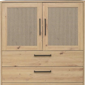 Kommode MÄUSBACHER Sideboards Gr. B/H/T: 101 cm x 128 cm x 45 cm, mit Vierkantfüßen, 3, braun (asteiche) Kommode