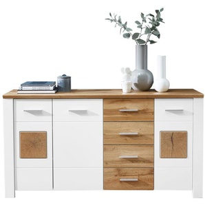 Kommode Materio, Holz-Nachbildung/weiß, 164 cm