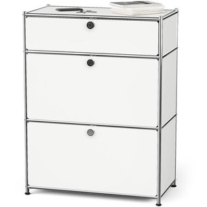 Kommode Metall »CN3« mit 1 Schublade und 2 Klappenfächern, weiß