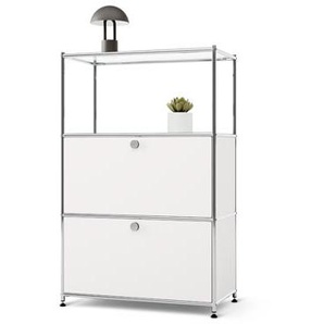 Kommode Metall »CN3« mit 2 Klappenfächern, weiß