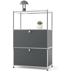 Kommode Metall »CN3« mit 2 Klappfächern, grau