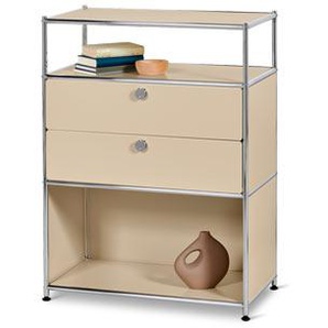 Kommode Metall »CN3« mit 2 Schubladen, beige