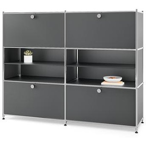 Kommode Metall »CN3« mit 4 Klappenfächern, grau