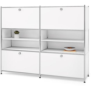Kommode Metall »CN3« mit 4 Klappenfächern, weiß