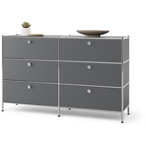Kommode Metall »CN3« mit 6 Schubladen, grau