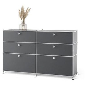 Kommode Metall »CN3« mit 6 Schubladen, grau