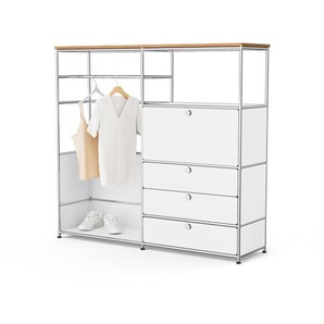 Kommode Metall »CN3« mit Holzplatte, 1 Kleiderstange, 1 Klappenfach und 3 Schubladen, weiß