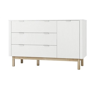 Kommode Miloo - weiß - Materialmix - 52,4 cm - 90,4 cm | Möbel Kraft