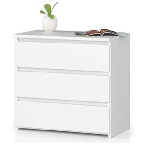 Kommode mit 3 Schubladen Carlo ¦ weiß ¦ Maße (cm): B: 60 H: 57