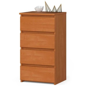 Kommode mit 4 Schubladen - braun - Materialmix - 40 cm - 74 cm | Möbel Kraft