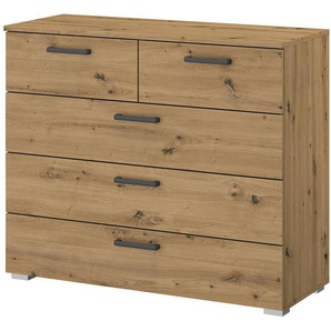 Kommode mit 5 Schubladen 93 x 81 x 42cm Braun/Eiche Artisan Dekor