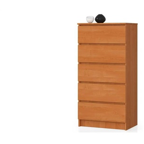 Kommode mit 5 Schubladen Kai ¦ braun ¦ Maße (cm): B: 60 H: 121