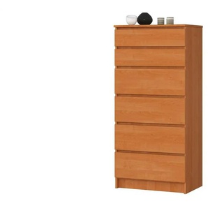 Kommode mit 6 Schubladen Kaia ¦ braun ¦ Maße (cm): B: 60 H: 130