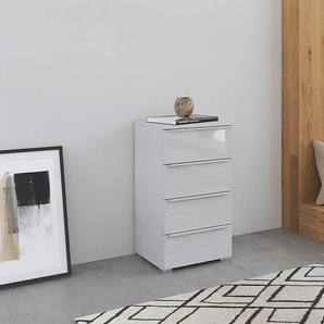 Kommode mit Glas 47cm Grau/Seidengrau