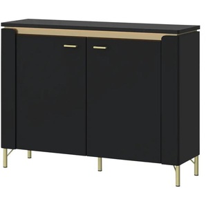 Kommode mit Softclose Losini ¦ schwarz ¦ Maße (cm): B: 110,4 H: 87,3 T: 40.0