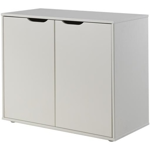 Kommode mit zwei Drehtüren MDF Weiß 85,5x72 cm