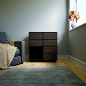 Kommode Nussbaum - Design-Lowboard: Schubladen in Nussbaum - Hochwertige Materialien - 79 x 85 x 34 cm, Selbst zusammenstellen