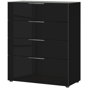 Kommode mit 4 Schubladen 83 x 102 x 42cm Schwarz/Schwarz