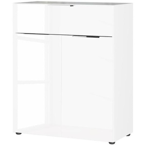 Kommode mit 2 Türen 83 x 102 x 42cm Weiß/Weiß