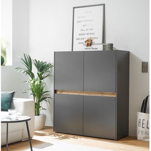 Kommode 100 x 120 x 40cm Grau/Anthrazit