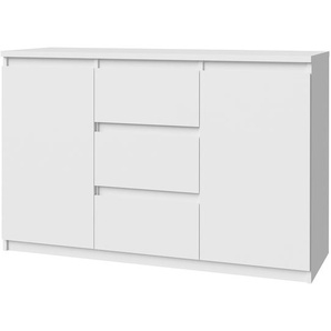 Kommode V 121 x 80 x 42cm Weiß/Matt Weiß