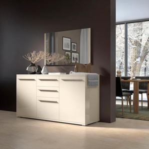 Kommode PLACES OF STYLE Piano Sideboards Gr. B/H/T: 150 cm x 84,6 cm x 45,2 cm, 2, beige (beige hochglanz) Kommode Hochglanz UV lackiert, Soft-Close Funktion