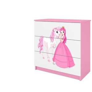 Kommode  Prinzessin und Pferd ¦ rosa/pink ¦ Maße (cm): B: 81 H: 80,5