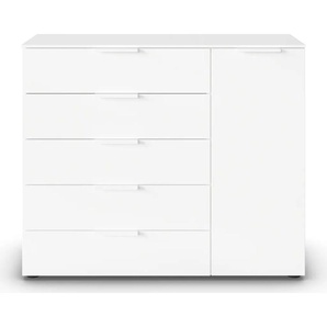 Kommode RAUCH Flipp Sideboards Gr. B/H/T: 120 cm x 100 cm x 42 cm, 5, weiß (alpinweiß) Kommode 1-türig mit 5 Schubladen und Soft-Close-Funktion