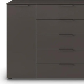Kommode RAUCH Flipp Sideboards Gr. B/H/T: 160 cm x 100 cm x 42 cm, 5, grau (graphit) Kommode 2-türig mit 5 Schubladen und Soft-Close-Funktion in zwei Breiten