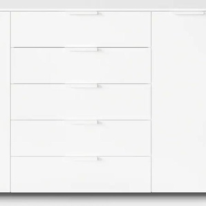Kommode RAUCH Flipp Sideboards Gr. B/H/T: 160 cm x 100 cm x 42 cm, 5, weiß (alpinweiß) Kommode 2-türig mit 5 Schubladen und Soft-Close-Funktion in zwei Breiten