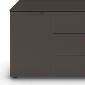 Kommode RAUCH Flipp Sideboards Gr. B/H/T: 160 cm x 61 cm x 42 cm, 3, grau (graphit) Kommode 2-türig mit 3 Schubladen und Soft-Close-Funktion