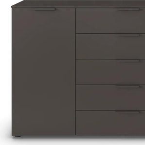 Kommode RAUCH Flipp Sideboards Gr. B/H/T: 180 cm x 100 cm x 42 cm, 5, grau (graphit) Kommode 2-türig mit 5 Schubladen und Soft-Close-Funktion in zwei Breiten