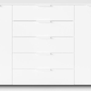 Kommode RAUCH Flipp Sideboards Gr. B/H/T: 180 cm x 100 cm x 42 cm, 5, weiß (alpinweiß) Kommode 2-türig mit 5 Schubladen und Soft-Close-Funktion in zwei Breiten