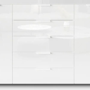 Kommode RAUCH Flipp Sideboards Gr. B/H/T: 180 cm x 99 cm x 42 cm, 5, weiß (alpinweiß, glas kristallweiß) Kommode