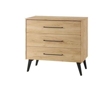 Kommode  Retro ¦ holzfarben ¦ Maße (cm): B: 52,4 H: 92,2