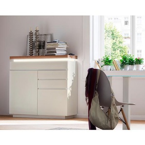 Kommode I 120 x 114 x 40cm Braun/Weiß