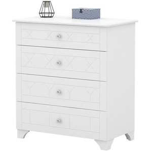 Kommode  Royal White ¦ weiß ¦ Maße (cm): B: 94 H: 104 T: 54.0