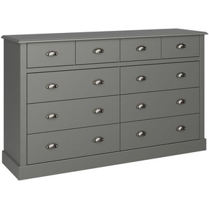 Kommode SANDS 10 Schubladen grau Sideboard Highboard Schrank Flur Diele Landhaus