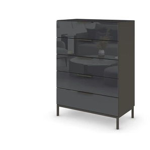 Kommode - schwarz - Materialmix - 80 cm - 110 cm | Möbel Kraft