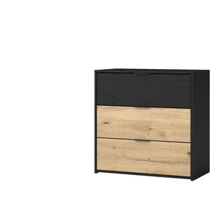 Kommode - schwarz - Materialmix - 80 cm - 80 cm | Möbel Kraft