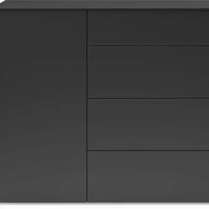 Kommode SET ONE BY MUSTERRING Riverside Sideboards Gr. B/H/T: 169 cm x 97 cm x 42 cm, 4, schwarz (vulkanschwarz supermatt) Kommode Grifflos mit Push to Open Funktion, In 2 Farben erhältlich