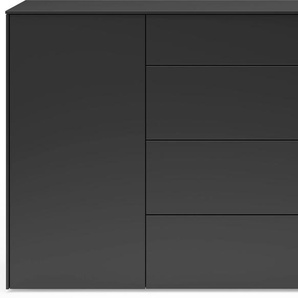Kommode SET ONE BY MUSTERRING Riverside Sideboards Gr. B/H/T: 169 cm x 97 cm x 42 cm, 4, schwarz (vulkanschwarz supermatt) Kommode
